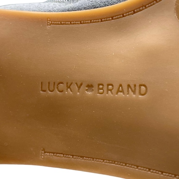 Lucky Brand Boots Pellyon Blue Suede Leather Block Heel Ankle Spring Casual NEW - Picture 10 of 12